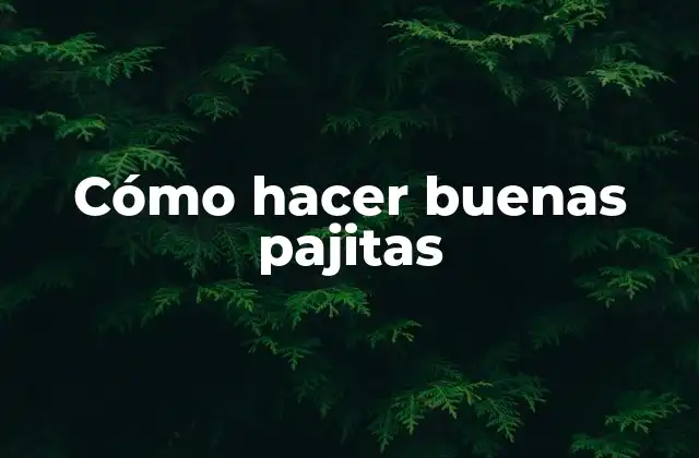 Cómo Hacer Buenas Pajitas