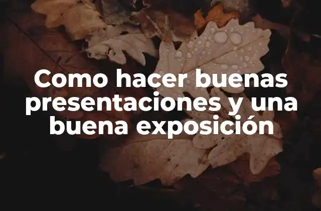 ¿Qué es una buena presentación y exposición?