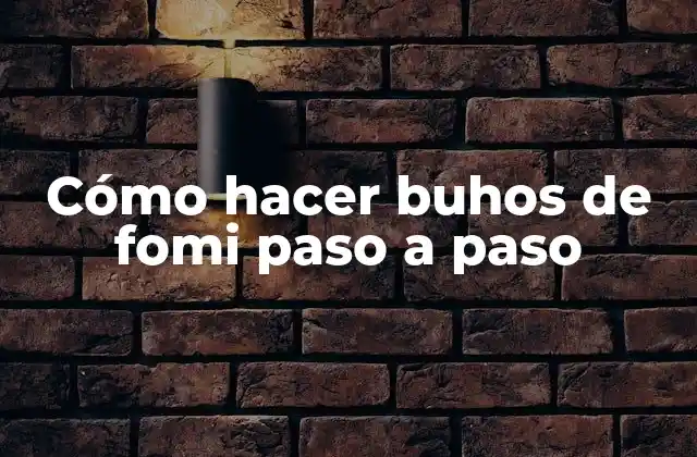 Cómo Hacer Buhos de Fomi Paso a Paso 2 ¿Qué son los buhos de fomi y para qué sirven?