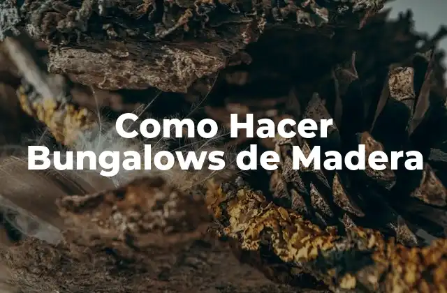 Como Hacer Bungalows de Madera