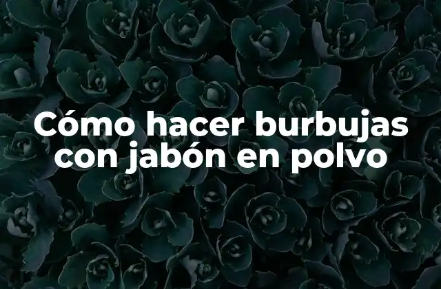 Cómo Hacer Burbujas con Jabón en Polvo