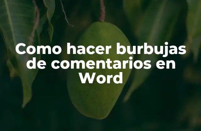 Como Hacer Burbujas de Comentarios en Word