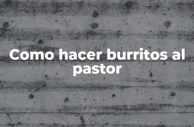 Como Hacer Burritos Al Pastor