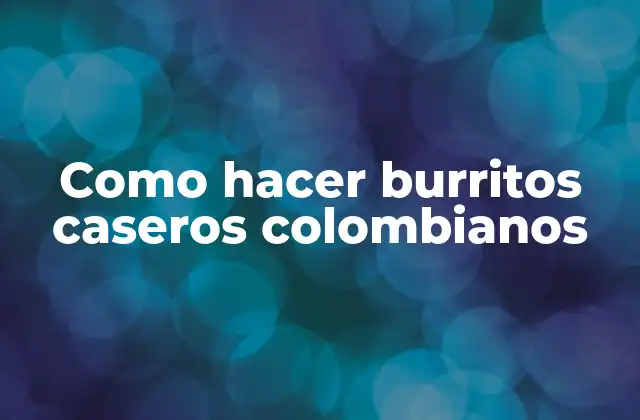 Como Hacer Burritos Caseros Colombianos