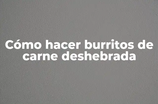 Cómo Hacer Burritos de Carne Deshebrada