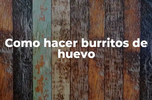 Como Hacer Burritos de Huevo