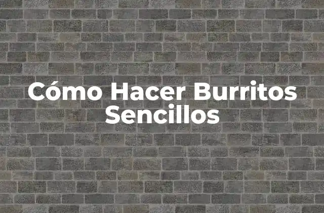 Cómo Hacer Burritos Sencillos