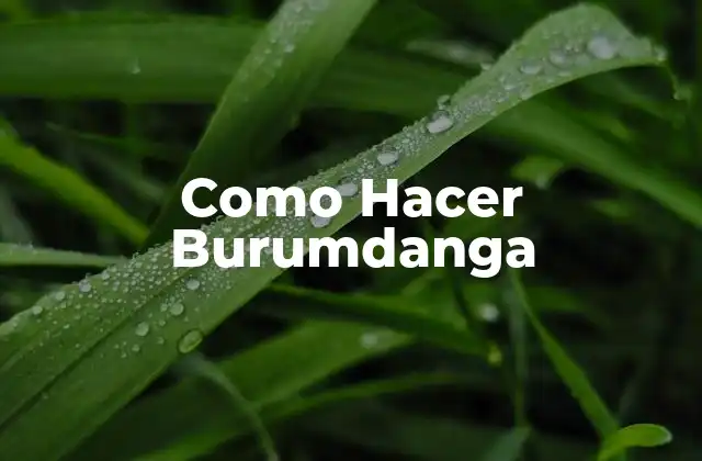 Como Hacer Burumdanga
