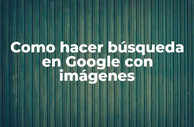 Como Hacer Búsqueda en Google con Imágenes