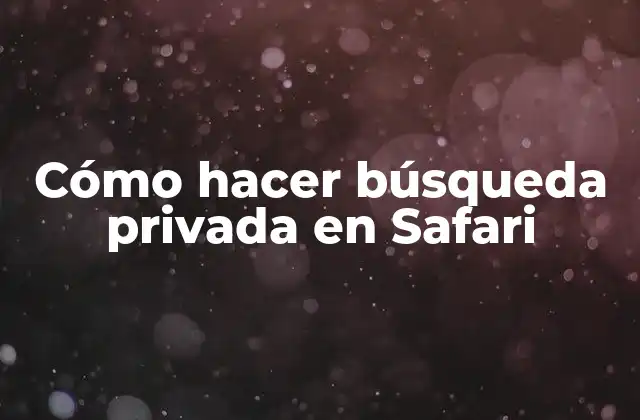Cómo Hacer Búsqueda Privada en Safari