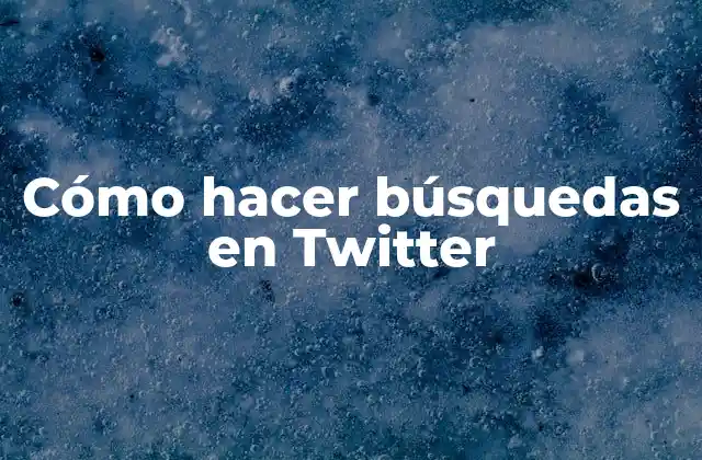 Cómo Hacer Búsquedas en Twitter