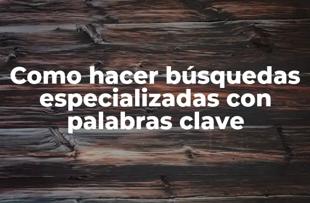 ¿Qué son las búsquedas especializadas con palabras clave?