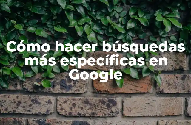 Cómo Hacer Búsquedas Más Específicas en Google