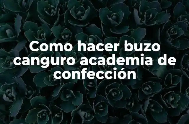 Como Hacer Buzo Canguro Academia de Confección