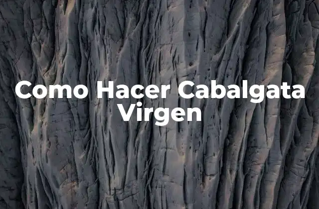 Como Hacer Cabalgata Virgen