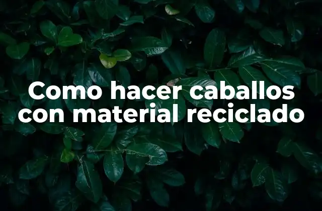 Como Hacer Caballos con Material Reciclado
