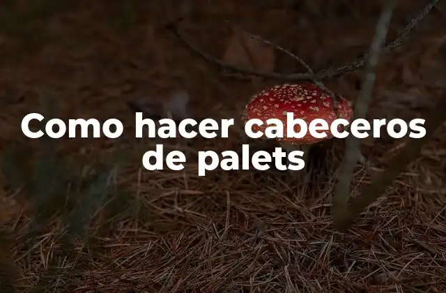 Como Hacer Cabeceros de Palets