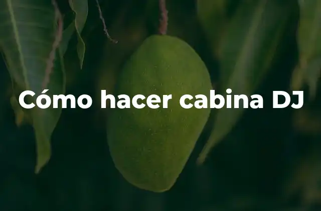 Cómo Hacer Cabina Dj