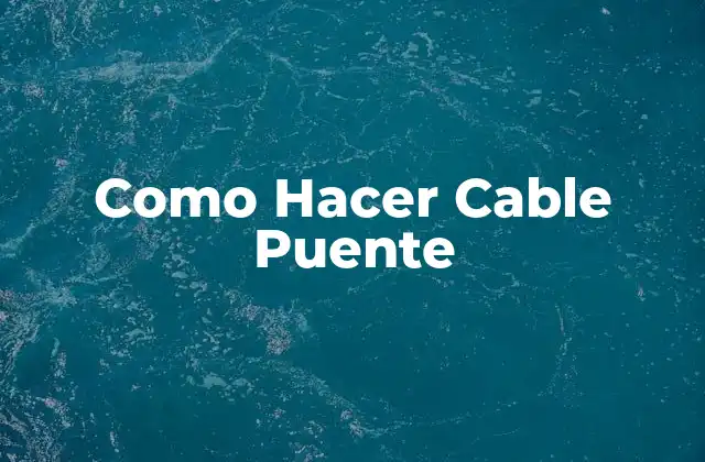 ¿Qué es un Cable Puente?