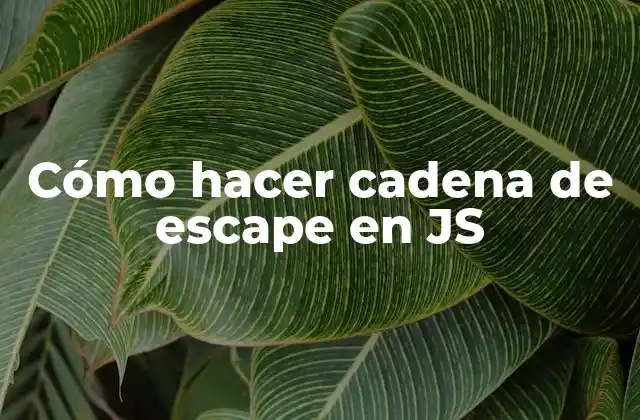 Cómo Hacer Cadena de Escape en Js