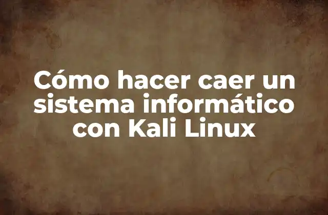 Cómo Hacer Caer un Sistema Informático con Kali Linux