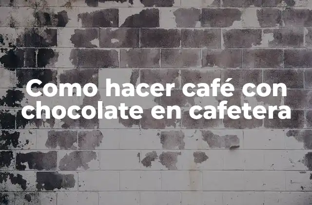 Como Hacer Café con Chocolate en Cafetera