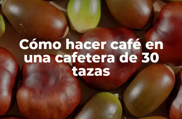 Cómo hacer café en una cafetera de 30 tazas