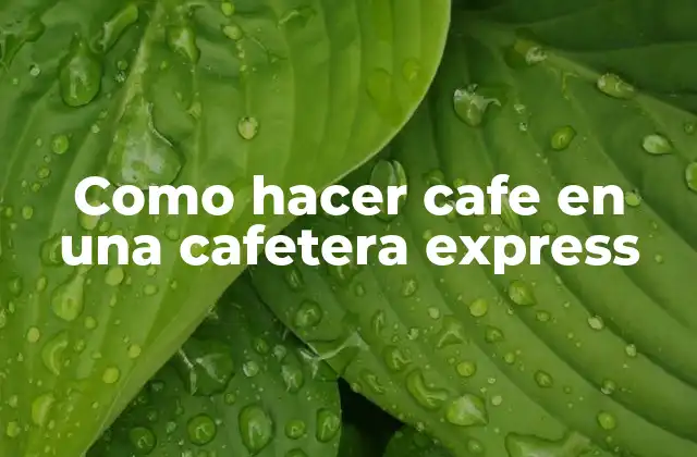 Como Hacer Cafe en una Cafetera Express