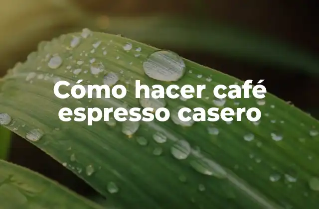 Cómo hacer café espresso casero