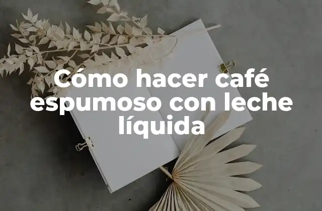 Cómo Hacer Café Espumoso con Leche Líquida