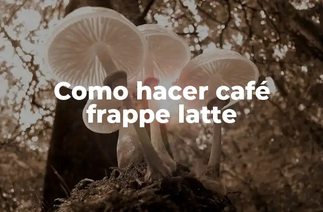 Como Hacer Café Frappe Latte