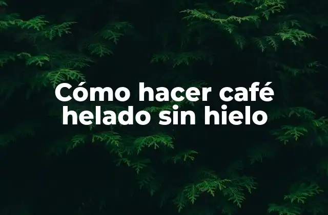 Cómo Hacer Café Helado sin Hielo