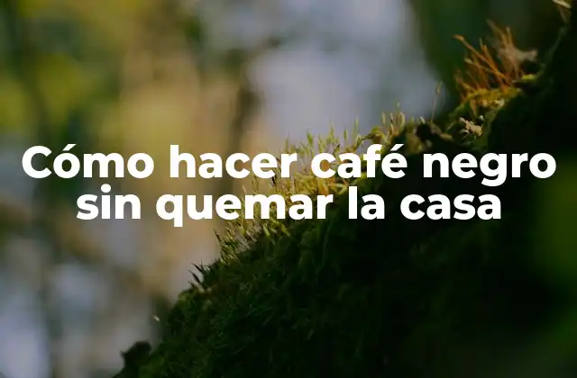 Cómo Hacer Café Negro sin Quemar la Casa