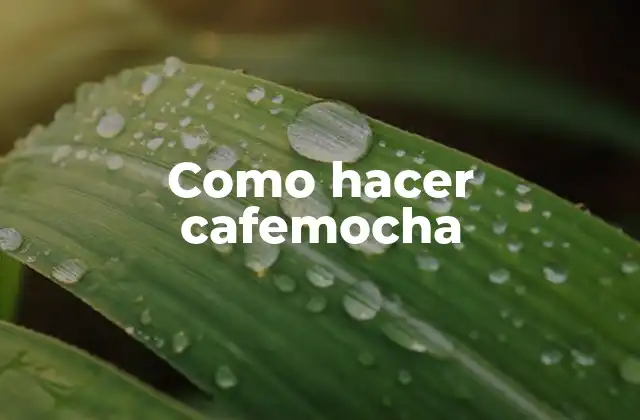 Como Hacer Cafemocha