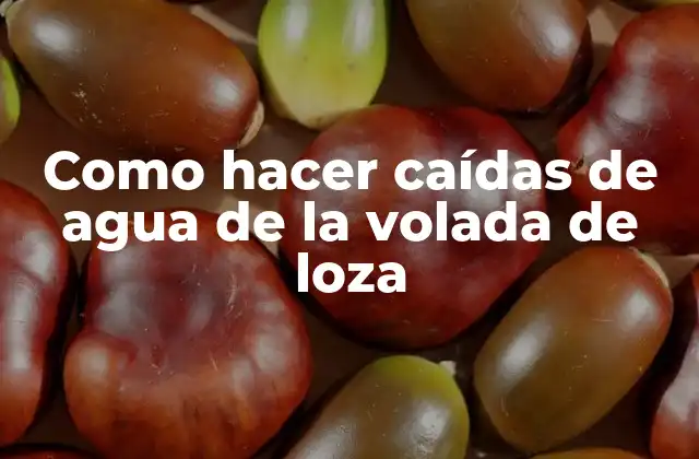 Como Hacer Caídas de Agua de la Volada de Loza