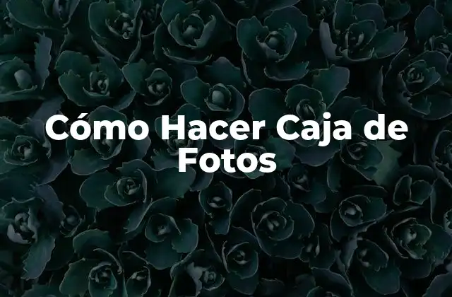 Cómo Hacer Caja de Fotos