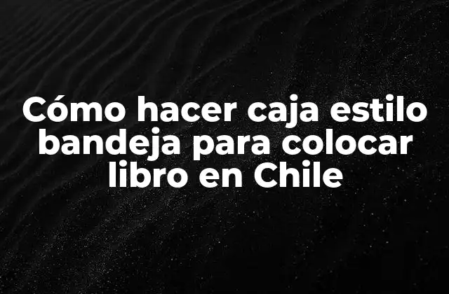 Cómo Hacer Caja Estilo Bandeja para Colocar Libro en Chile