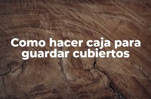 Como Hacer Caja para Guardar Cubiertos