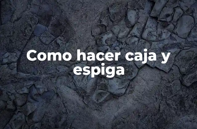 Como Hacer Caja y Espiga