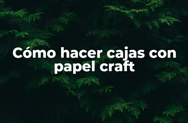 Cómo Hacer Cajas con Papel Craft