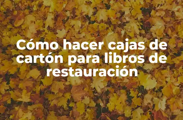 Cómo Hacer Cajas de Cartón para Libros de Restauración