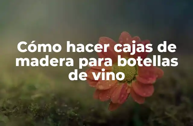 Cómo Hacer Cajas de Madera para Botellas de Vino