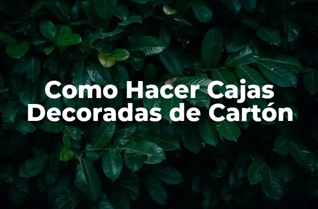 Como Hacer Cajas Decoradas de Cartón