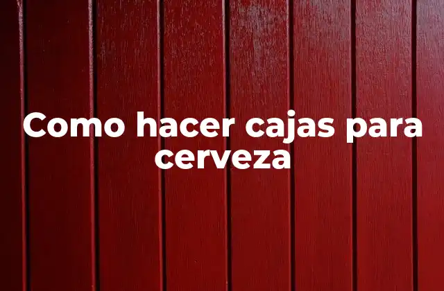 Como Hacer Cajas para Cerveza