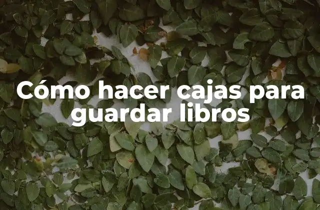 Cómo Hacer Cajas para Guardar Libros