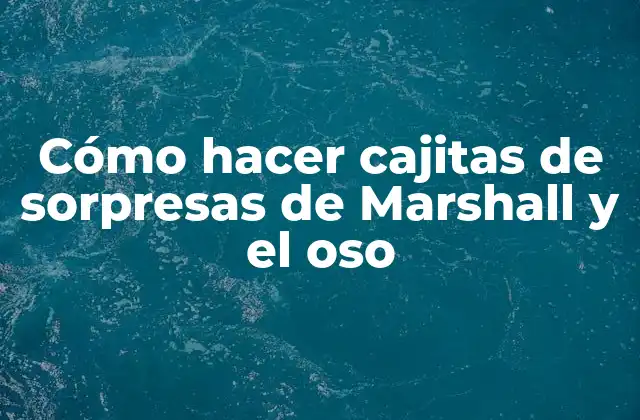 Cómo Hacer Cajitas de Sorpresas de Marshall y el Oso