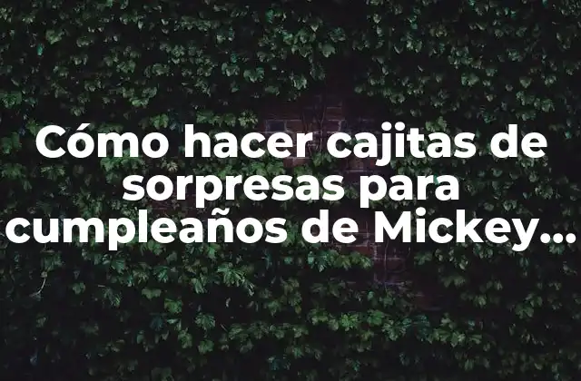 Cómo Hacer Cajitas de Sorpresas para Cumpleaños de Mickey Soy Luna