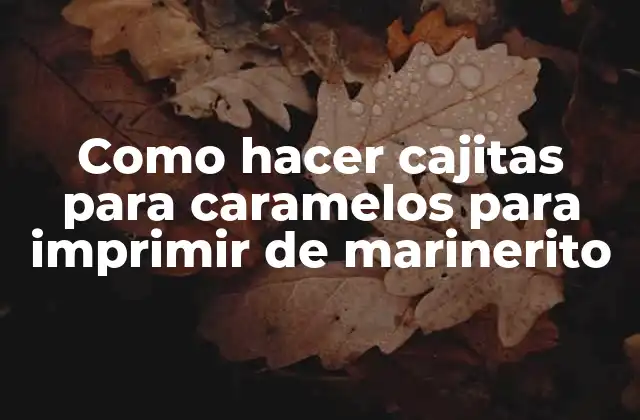 Como Hacer Cajitas para Caramelos para Imprimir de Marinerito