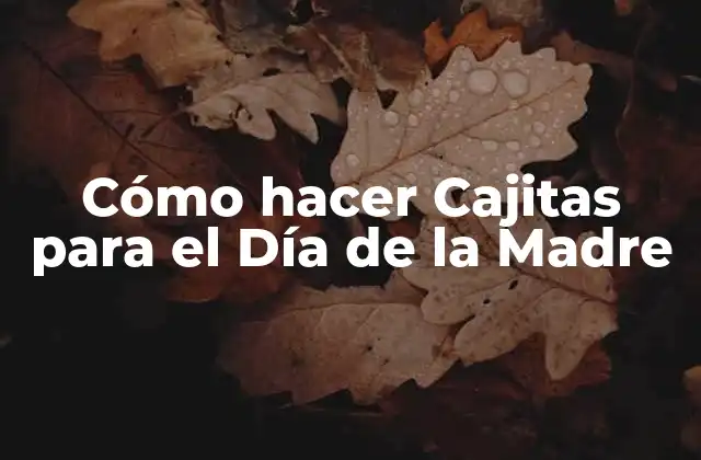 Cómo Hacer Cajitas para el Día de la Madre