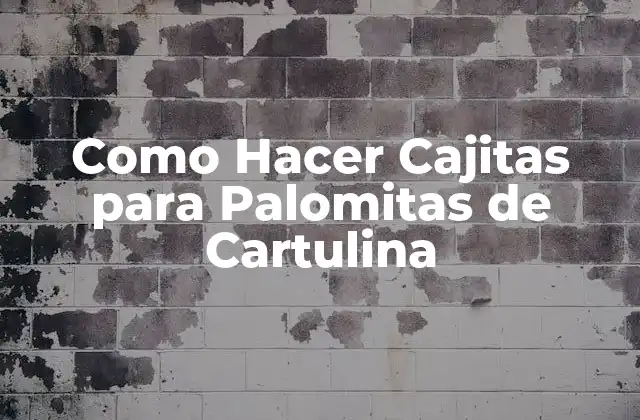 Como Hacer Cajitas para Palomitas de Cartulina